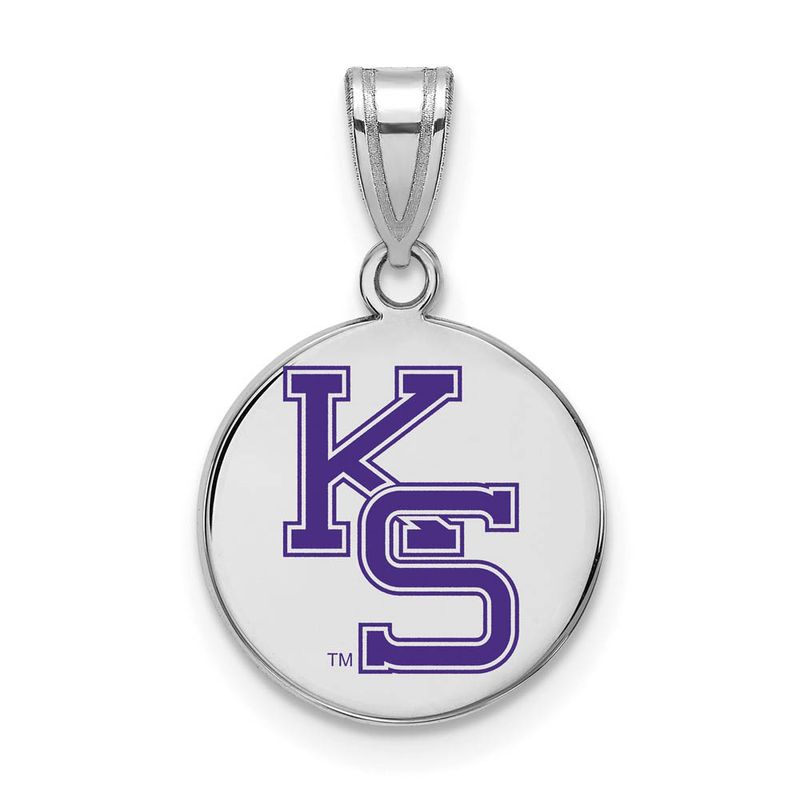Sterling Silver Kansas State Medium Enamel Disc Pendant